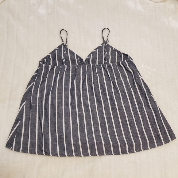 Shein 100% Cotton Black & White Striped Spaghetti Strap Tank Top - Picture 7 of 14